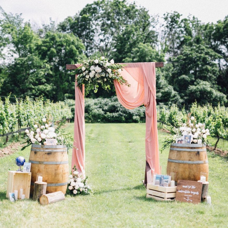 2-post Wooden Wedding Arch - Joani Wedding Decor