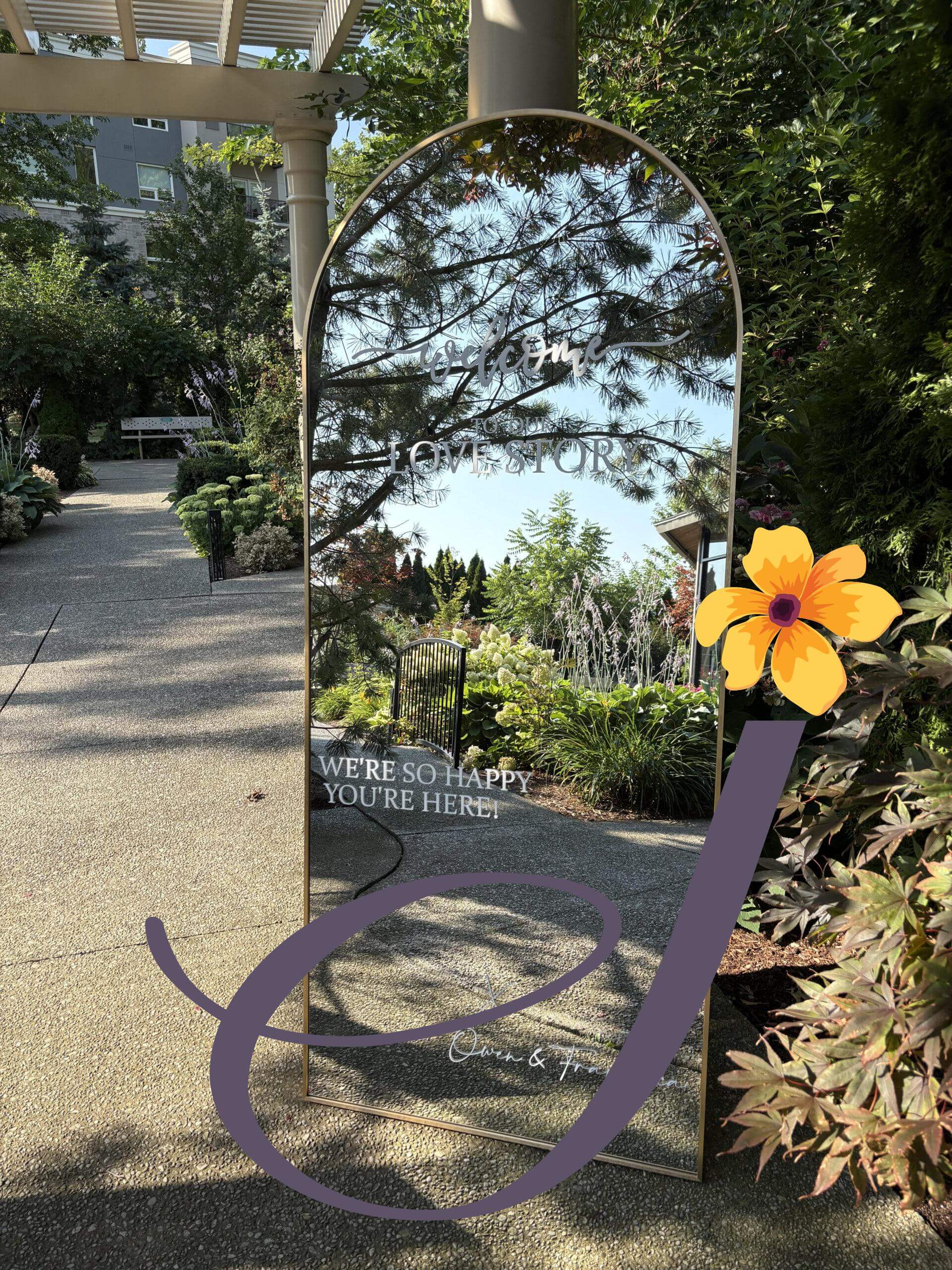 Large Wide Gold Mirror